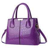Weiyinxing [Recommended] Bright Leather Handbag 2024 New Stone Grain Simple Women's Bag Large Capacity Single Shoulder Cross-Body Bag