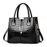 Weiyinxing [Women's Bag] Bright Leather Handbag 2024 New Stone Grain Women's Bag Large Capacity Single Shoulder Cross-Body Bag