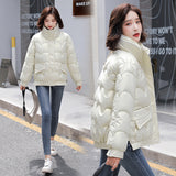 2024 New Korean Version Loose Cotton-Padded Jacket Small Cotton-Padded Jacket Coat