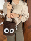 Weiyinxing Women Korean Version Of The East Gate Hot Hairy Bucket Bag Handbag Big Eyes Lovely Autumn And Winter Women's Bag Tide
