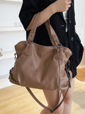 Weiyinxing Bag Fall 2024 Korean Large-Capacity Handbag Soft Leather Simple Leisure One-Shoulder Oblique Straddle Bag