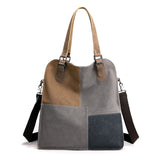 Weiyinxing One Shoulder Cross-Body Bag 2024 New Vintage Stitching Handbag Lady Large Capacity Canvas Contrast Women's Bag