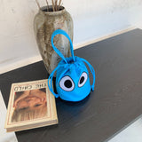 Weiyinxing Spring Style Women's Bucket Korean Version Pu Bucket Handbag Big Eyes Lovely One-Shoulder Straddling Women's Bag