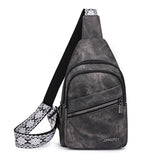 Weiyinxing Ladies' Trend Sports And Leisure Senior Pu Soft Leather Women's Chest Bag Simple Fashion Solid Color Korean Chest Backpack