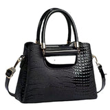 Weiyinxing Chen Female Bag] Bright Leather Stone Grain Bucket Bag 2024 New Handbag Large Capacity Women's Shoulder Bag