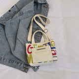 Weiyinxing Gentlewoman Niche Design Canvas Bag 2024 New Color Letter Single Shoulder Cross-Body Bag