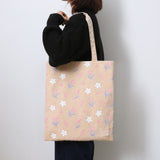 Weiyinxing Canvas Bag Female Cloth Art Large Hand-Held Korean Version Students' Class Schoolbag One-Shoulder Handbag Shopping Bag
