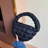 Weiyinxing Pleated Bag Cloud Bag Small Plaid Down Cotton Suit Bag 2024 New Hand Bag Fashion Handbag