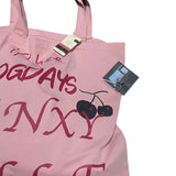 Weiyinxing New Pink Printed Letter Tote Bag Large Capacity Tote Bag Commuter One-Shoulder Handbag Canvas Bag Tide