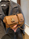 Weiyinxing Fashion Trend Locomotive Bag Female 2024 New Spring And Summer Chain Rabbit One-Shoulder Advanced Oblique Straddle Bag