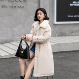 2024, Cotton Jacket Women Long Over The Knee Korean Version Loose Plus Velvet And Thick Trench Coat Pie To Overcome The Overalls Student Coat Winter