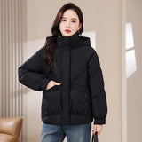 Size 300 Catties Fat MM Cotton Clothes Female Short Style 2024 New Korean Version Loose Cotton-Padded Jacket Fashion Hooded Cotton-Padded Jacket
