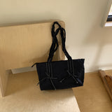 Weiyinxing Women's Bags In Spring And Summer, One-Shoulder Bow Decorated Nylon Bags, Large-Capacity Leisure Tote Bags, Handbags
