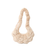 Weiyinxing Version Kosong Niujiao Plush Fold Cloud Bag Autumn And Winter New One-Shoulder Bag Women's Fashionable Plush Bag