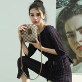 Weiyinxing Women's Spring And Summer New Fashion Classic Printed Bucket Bag Advanced Texture One-Shoulder Bag Daily Hundred-Style Satchel Bag