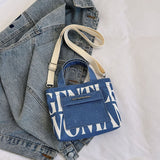 Weiyinxing Gentlewoman Niche Design Canvas Bag 2024 New Color Letter Single Shoulder Cross-Body Bag