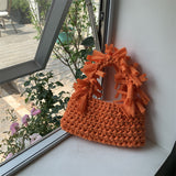 Weiyinxing Bian Chunxia Handbag Hand-Woven Women's Bag Leisure Small Fresh Hollowed-Out Bag Minority Design Holiday Bag