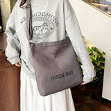 Weiyinxing Korean Version Of Ins Literary Canvas Retro Satchel Male And Female Handbag Commuter Bag Student Shoulder Bag