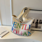 Weiyinxing Woman Full Print Letter Printed Canvas Bag 2024 New Love Mommy Shopping Bag Single Shoulder Bag