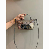 Weiyinxing Women's Bag New 2024 Cracked Dumplings High-Grade One-Shoulder Minority Silver Handbag