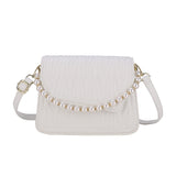 Weiyinxing Minority Bag Women's Bag 2024 New Chaoqiu High-Grade Wrinkle One-Shoulder Bag Pearl Handbag Oblique Bag