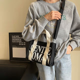 Weiyinxing Gentlewoman Letter Mini Portable Canvas Bag 2024 New Casual Versatile One-Shoulder Cross-Body Bag