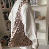 Weiyinxing Version Of Leisure One-Shoulder Bucket Lace Mother Bag Hook Flower Craft Temperament Large Capacity Handbag