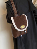 Weiyinxing Little Red Book 2024 Autumn And Winter Plush Double Shoulder Handbag Girl