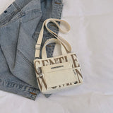 Weiyinxing Gentlewoman Niche Design Canvas Bag 2024 New Color Letter Single Shoulder Cross-Body Bag