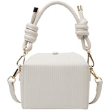 Weiyinxing Red Square Box Bag 2024 On The New Vertical Stripe Embroidery Line Small Wind Handbag Fashion Shoulder Bag