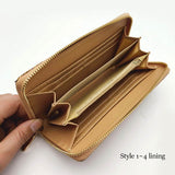 Weiyinxing Tile Pattern Print Natural Cork Wallet 2023 Wooden PU Leather Long Wallets Copper Zipper Card Holder Wholesale