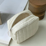 Weiyinxing Women Makeup Pouch Quilting Mini Lipsticks Storage Letters Portable Zipper Coin Purse Wallet for Travel Girls Gifts