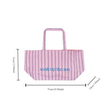 Weiyinxing border Fashion Stripe Handbag Letter Printing Single Shoulder Bag Casual Extra Large Capacity Handheld Shopping Bag