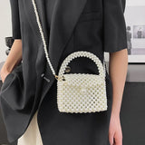 Weiyinxing Bags 2024 Handmade Woven Beaded Pearl Bags for Women Handbags New Fashion Trend Beach Vacation Phone Clutch Party Bags