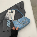 Weiyinxing Small PU Leather Crossbody Bags for Women 2024 Winter CHAIN Underarm Bag Handbags and Purses Fashion Shoulder Bag