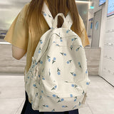 Weiyinxing Women Waterproof Floral Travel Book Backpack Female Laptop Bag Trendy Girl Print Cute Fashion Ladies College Backpack School Bag