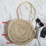 Weiyinxing Straw Bag Summer Handmade Beach Bag Large Capacity Shoulder Bag Vacation Rattan Totes Outdoors Seaside Handbag Bolsas