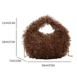 Weiyinxing Women Hobo Bag Luxury Designer Faux Fur Handbag Brand Women Bag Clutches Lady 8 Colors Plush Crossbody Bag Fashion Tote Small