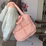 Weiyinxing Capacity Winter women Big Tote Padded Handbags Designer female Shoulder Bags Luxury Fashion Down Cotton ladies hand bag