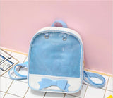 Weiyinxing Contrast Sweet Y2k Bow Backpack Students Casual Kawaii Cute Schoolbags Women Transparent Backpacks Preppy Ita Bag