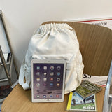 Weiyinxing Lady Canvas Drawstring Laptop Backpack Girl Travel Student Bag Fashion Cool Female College Backpack Women Cute School Bag