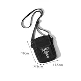 Weiyinxing Pouch Crossbody Bag Oxford Men Women Handbag Canvas Square Fashion Hip Hop Storage Shoulder Bag Messenger Bags Black Purse