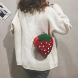 Weiyinxing Women Shoulder Bag Strawberry Shape Designer Bag New Fashion Pu Leather Chain Crossbody Bag Girls Cute Fruit Purses and Handbag