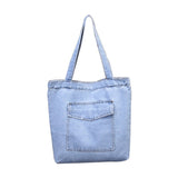 Weiyinxing New Large Capacity Women Shoulder Bags Wild Casual Handbag Street Canvas Denim Shoulder Bag Solid Color Zipper Shopping Bag 0409