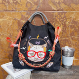 Weiyinxing Embroidery Women Shoulder Bag Designer Eco Bags for Women Rope Handle Handbags Drawstring Bag Reusable Shopper Tote