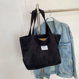 Weiyinxing Corduroy Totes Bag Women's Large Capacity Shoulder Bag Fashion Vintage Solid Color Handbags Large Capacity Shopper Bag
