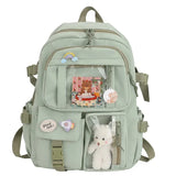 Weiyinxing Aesthetic Women Backpack School Bag for Teen Girls Japanese Korean Rucksack Student Bookbags Cute School Backpack Mochila