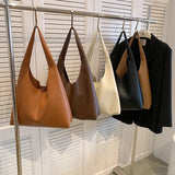 Weiyinxing 2 PCS/SET Fashion Women's Simple Big Leather Shoulder Bag Ladies Handbags 2024 Y2K New Retro High-capacity Hobo Bag