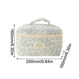 Weiyinxing Women's Aesthetic Makeup Bag Quilted Cotton Toiletry Organizer Ladies Printed Cosmetic Pouch Large Capacity Storage Bag
