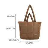 Weiyinxing Large Tote Padded Handbags Designer Quilted Women Shoulder Bags Luxury Nylon Down Cotton Crossbody Bag Winter Purse 2024